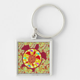Turtle Within Turtle Square Keychain