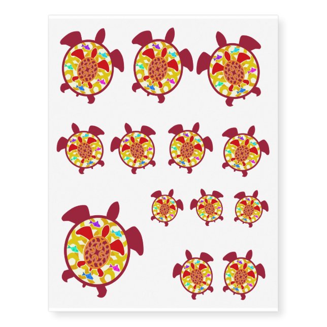 Turtle Within Turtle Temporary Tattoos (Front)