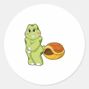 Turtle without Shell Shy.PNG Classic Round Sticker