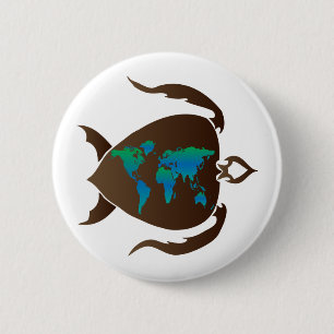 Turtle-world Pinback Button