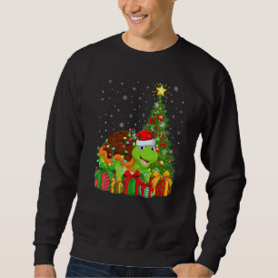 Turtle  Xmas Holiday Santa Turtle Christmas Tree Sweatshirt