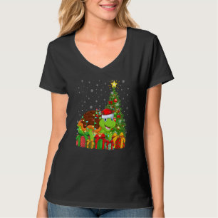 Turtle  Xmas Holiday Santa Turtle Christmas Tree T-Shirt