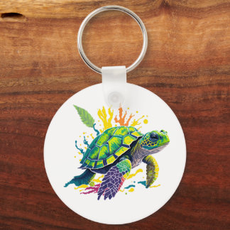 Turtle-y Fine on a Summer Day Tote Bag Keychain