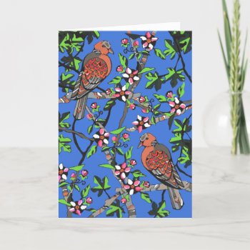Turtledoves Among The Blossoms Card by judynd at Zazzle