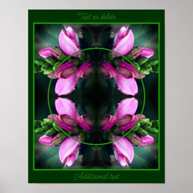 Turtlehead Flower Frame Create Your Own Photo Poster (Front)