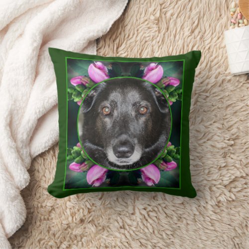 Turtlehead Flower Frame Create Your Own Photo Throw Pillow