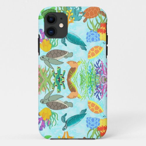 Turtles And Corals Seaside Inspiration iPhone 11 Case