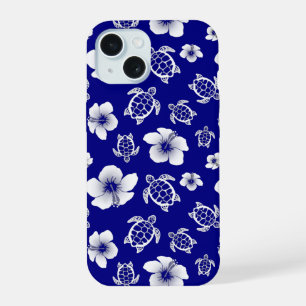 Turtles And Hibiscus iPhone 15 Case