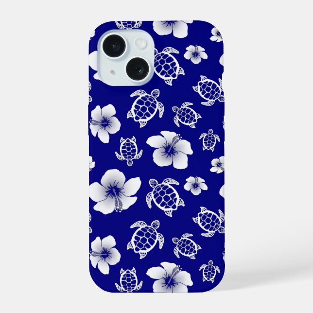 Turtles And Hibiscus Iphone Case (Back)