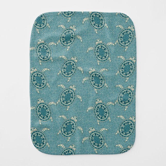 turtles background burp cloth (Front)