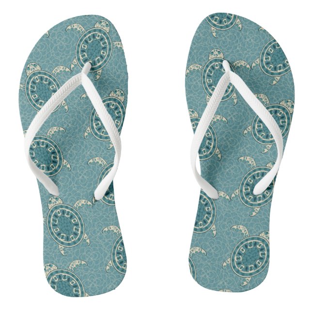turtles background flip flops (Footbed)