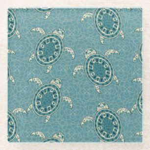 turtles background glass coaster