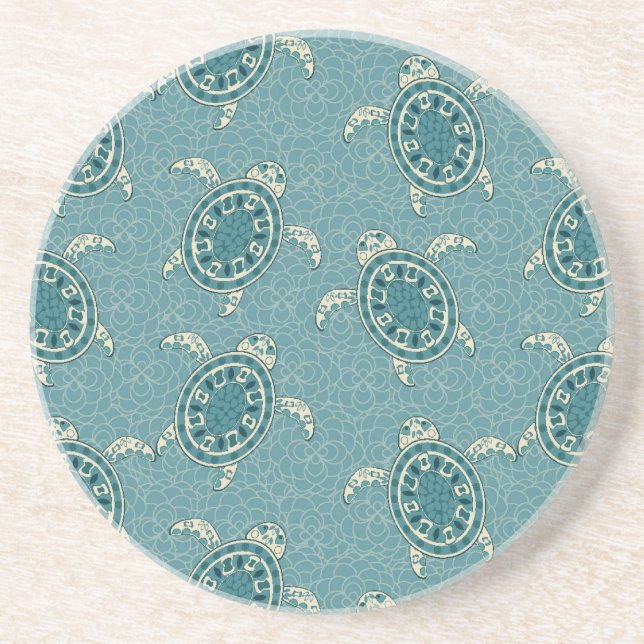turtles background sandstone coaster (Front)
