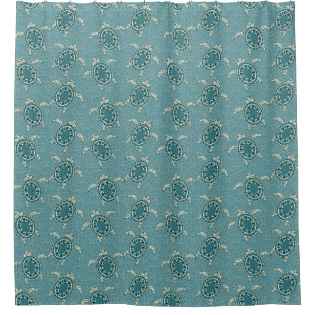 turtles background shower curtain (Front)