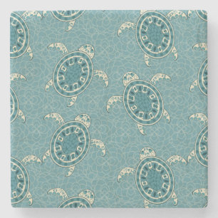 turtles background stone coaster