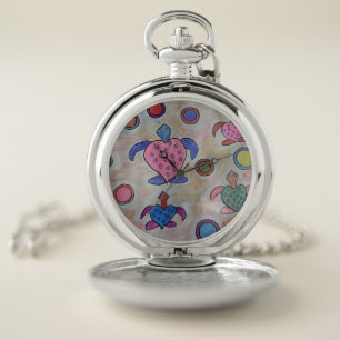 Turtles & Circles Pocket Watch