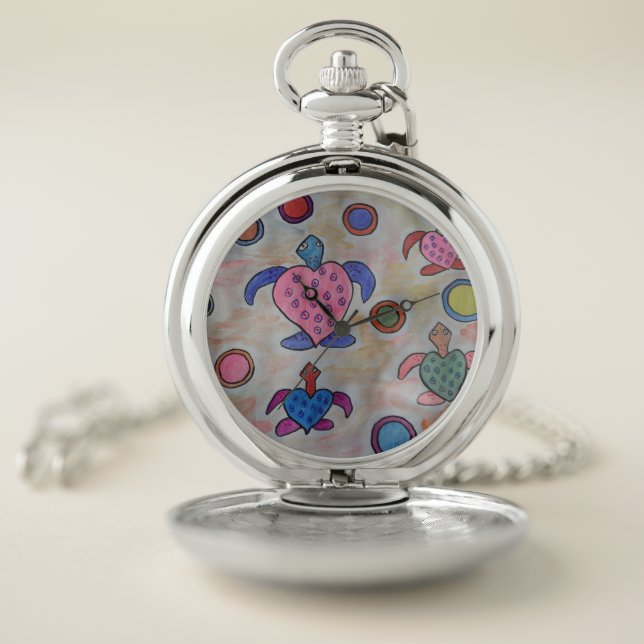 Turtles & Circles Pocket Watch (Inside)