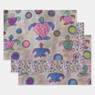 Turtles & Circles Wrapping Paper Sheets