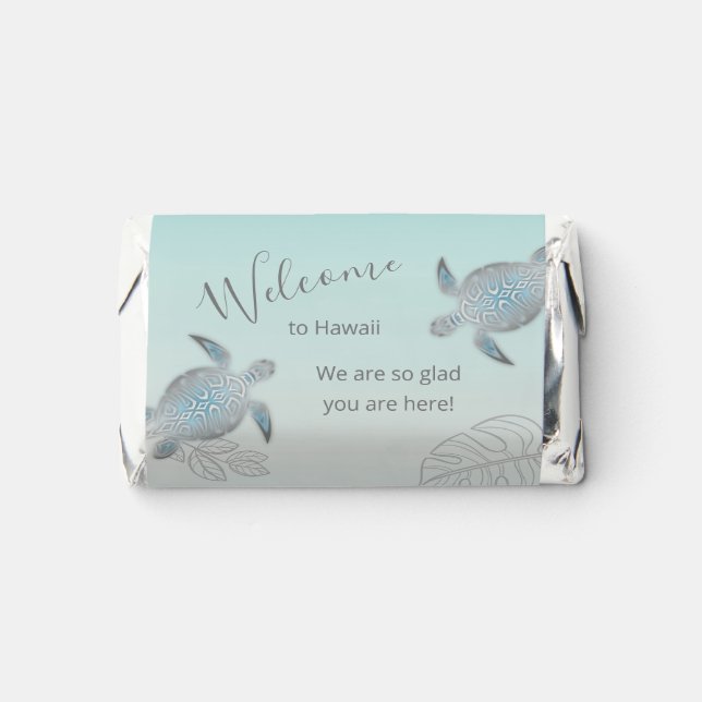 Turtles Custom Beach Wedding Welcome Hershey's Miniatures (Front)