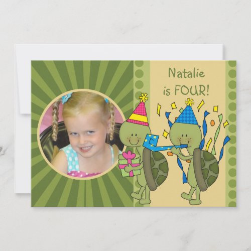 Turtles Customized Kids Birthday Invitation