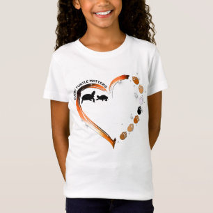 Turtles Every Turtle Matters Golden Heart Paws T-Shirt