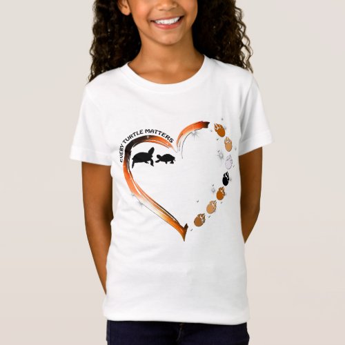 Turtles Every Turtle Matters Golden Heart Paws T_Shirt