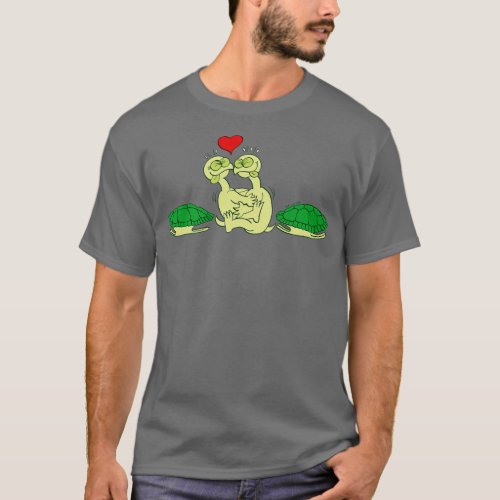 Turtles going out of their shells and making love T_Shirt