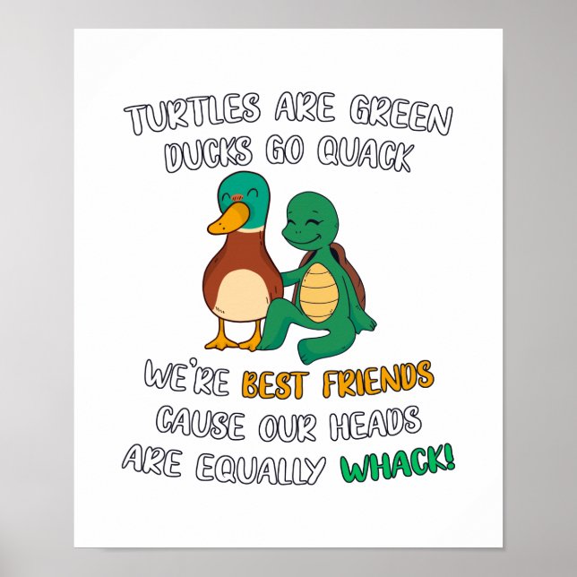 Turtles Green Ducks Quack Poster (Front)