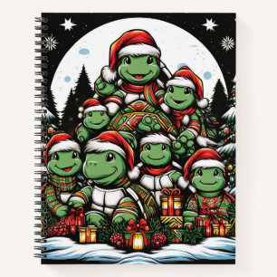 Turtle's happy with Christmas gifts Notebook
