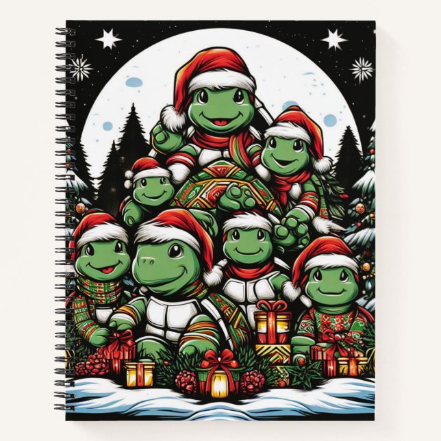 Turtle's happy with Christmas gifts  Notebook (Front)