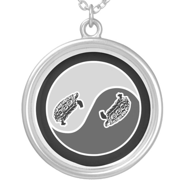Turtles in Balance Yin Yang Necklace (Front)