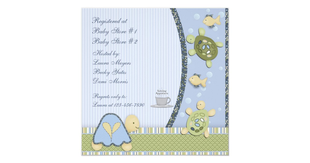 Blue And Green Baby Shower Invitations 8