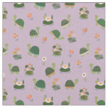 Turtles &amp; Lily Pads on Pinkish Purple Fabric