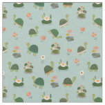 Turtles &amp; Lily Pads on Pistachio Green Fabric