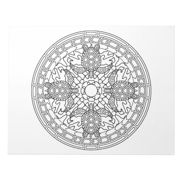 Turtles Mandala Coloring Book Pad (Front)