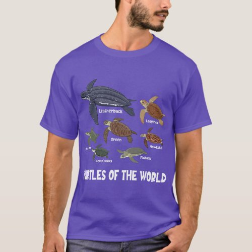 Turtles Of The World Celebrate Diversity Tortoise  T_Shirt