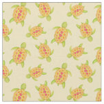 Turtles on the sand watercolor art pattern fabric