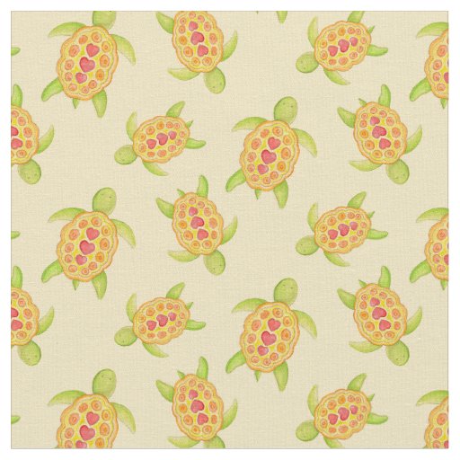Turtles on the sand watercolor art pattern fabric