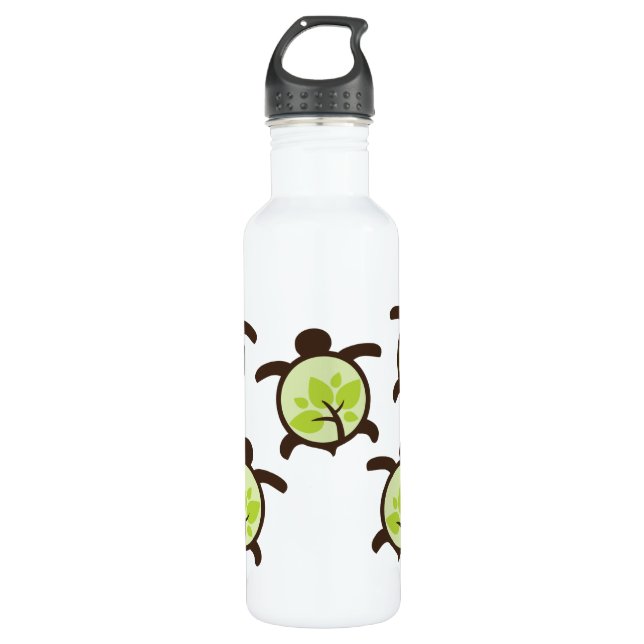 Turtles Organic Planet Aluminum Stainless Steel Water Bottle (Front)