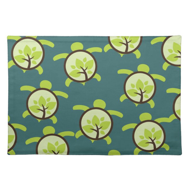 Turtles Organic Planet Custom Table Placemat (Front)
