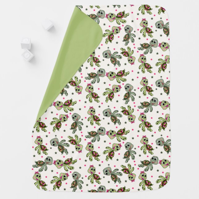 Turtles pattern baby blanket (In Situ)