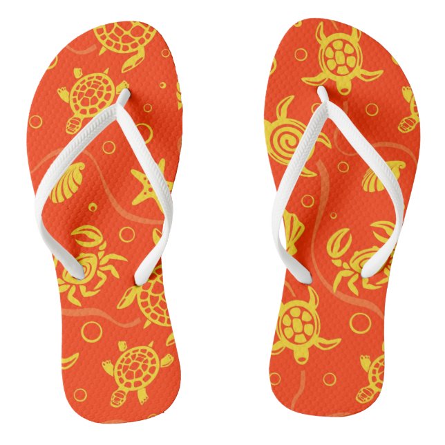 Turtles Pattern Flip Flops (Footbed)
