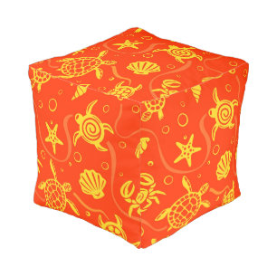 Turtles Pattern Pouf