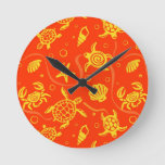 Turtles Pattern Round Clock