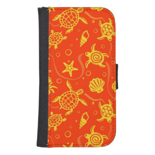 Turtles Pattern Wallet Phone Case For Samsung Galaxy S4