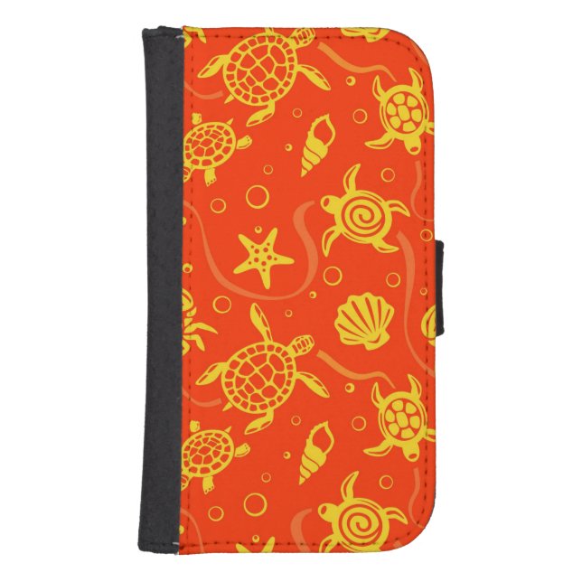 Turtles Pattern Samsung Galaxy Wallet Case (Front)