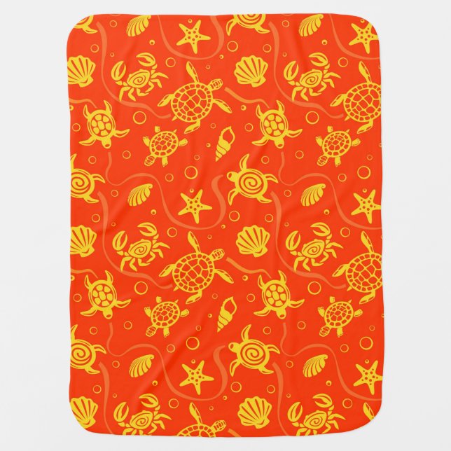 Turtles Pattern Swaddle Blanket (Front)