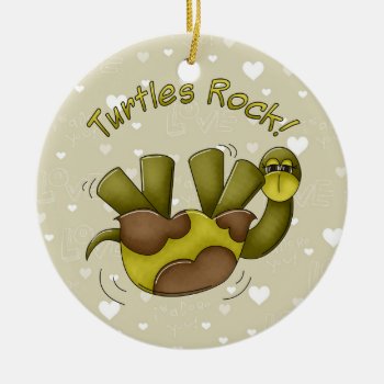 Turtles Rock Ornament by doodlesfunornaments at Zazzle