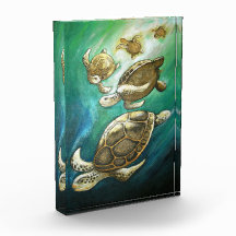 Turtles Sunlight Swim