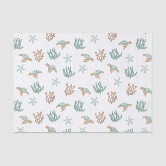 Turtles Swimming   Tissue Paper (Front)